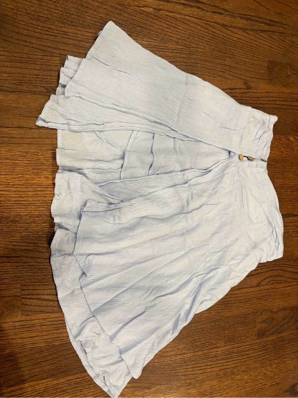 Free People Light Blue Tiered Mini Skirt